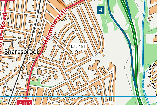 E18 1NT map - OS VectorMap District (Ordnance Survey)