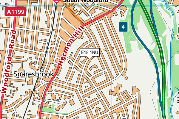 E18 1NU map - OS VectorMap District (Ordnance Survey)