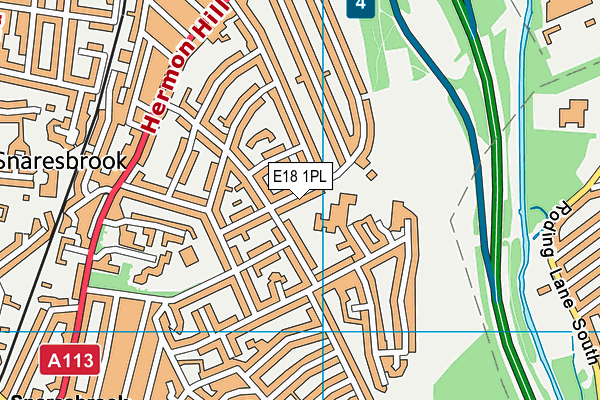 Nightingale Primary School map (E18 1PL) - OS VectorMap District (Ordnance Survey)