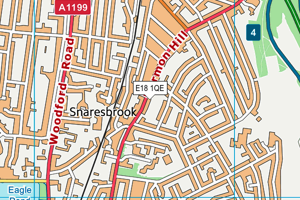 E18 1QE map - OS VectorMap District (Ordnance Survey)