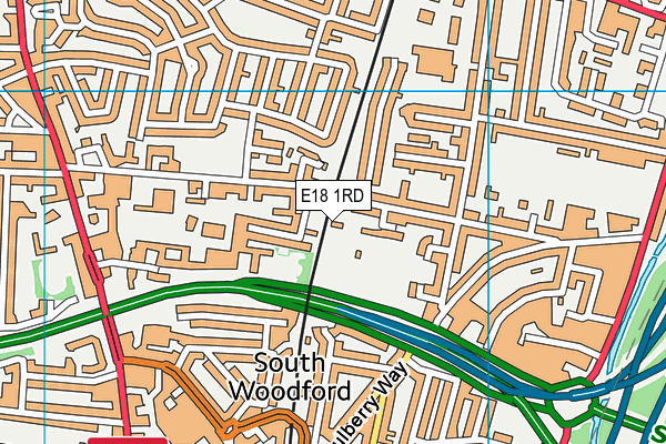 E18 1RD map - OS VectorMap District (Ordnance Survey)