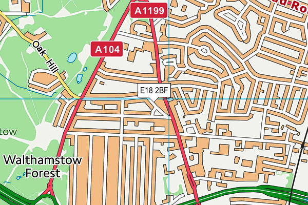 E18 2BF map - OS VectorMap District (Ordnance Survey)