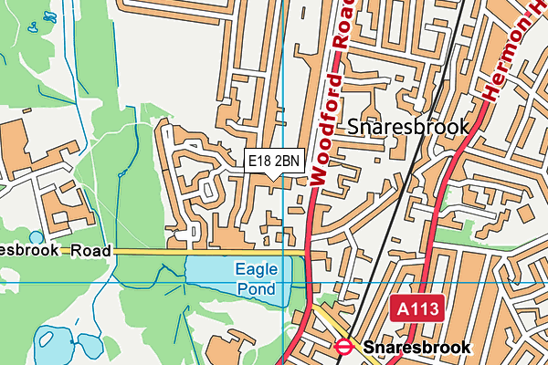 E18 2BN map - OS VectorMap District (Ordnance Survey)