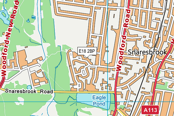 E18 2BP map - OS VectorMap District (Ordnance Survey)