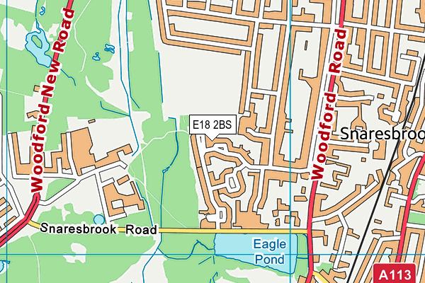 E18 2BS map - OS VectorMap District (Ordnance Survey)