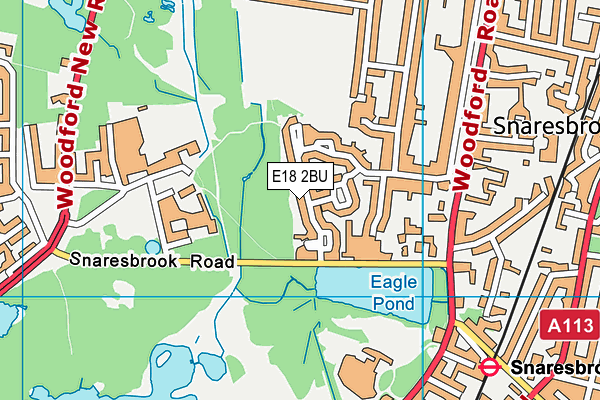 E18 2BU map - OS VectorMap District (Ordnance Survey)