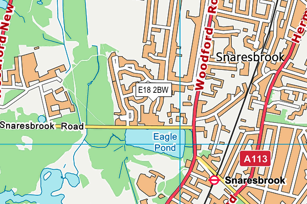 E18 2BW map - OS VectorMap District (Ordnance Survey)