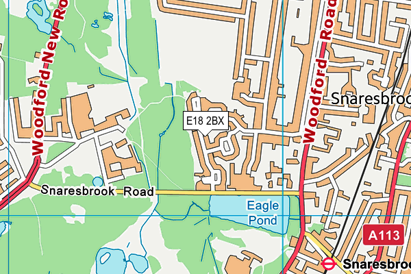 E18 2BX map - OS VectorMap District (Ordnance Survey)