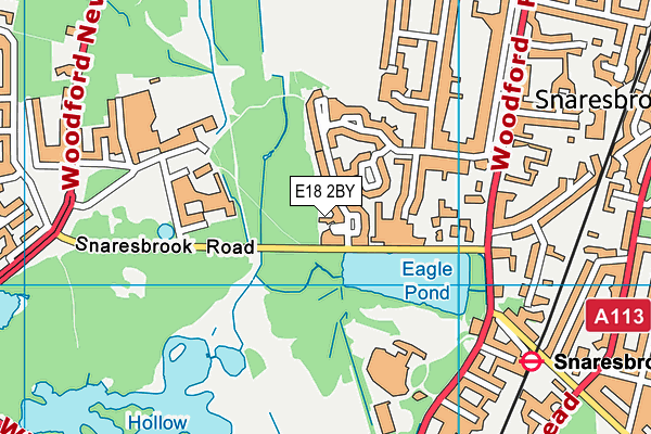 E18 2BY map - OS VectorMap District (Ordnance Survey)