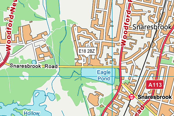 E18 2BZ map - OS VectorMap District (Ordnance Survey)