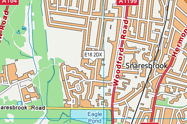 E18 2DX map - OS VectorMap District (Ordnance Survey)