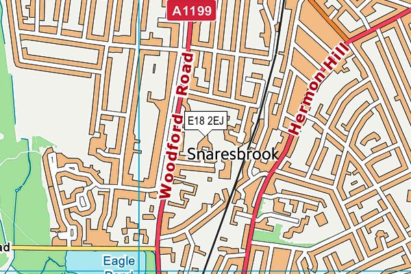 E18 2EJ map - OS VectorMap District (Ordnance Survey)