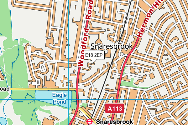 E18 2EP map - OS VectorMap District (Ordnance Survey)