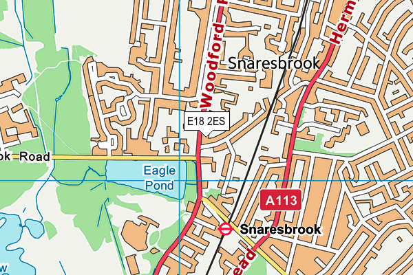 E18 2ES map - OS VectorMap District (Ordnance Survey)