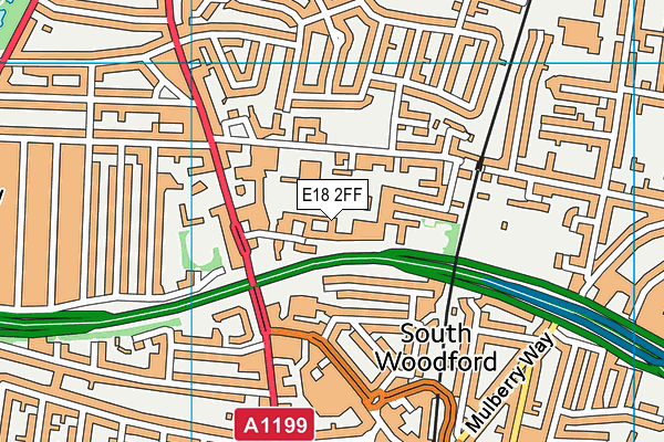 E18 2FF map - OS VectorMap District (Ordnance Survey)