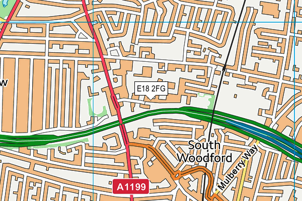 E18 2FG map - OS VectorMap District (Ordnance Survey)