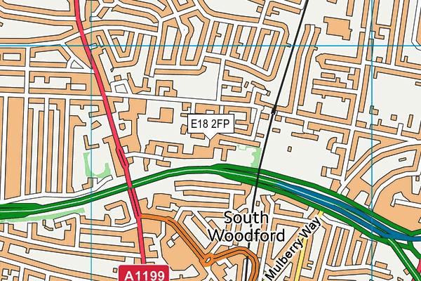 E18 2FP map - OS VectorMap District (Ordnance Survey)