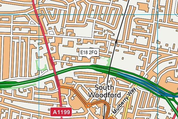 E18 2FQ map - OS VectorMap District (Ordnance Survey)