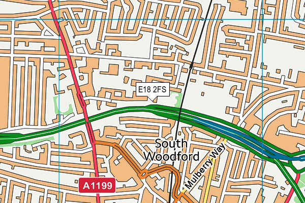 E18 2FS map - OS VectorMap District (Ordnance Survey)