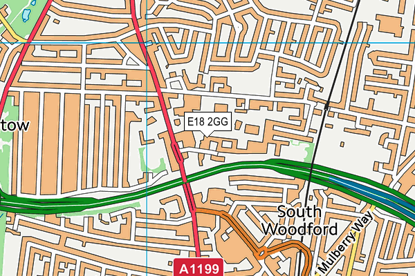 E18 2GG map - OS VectorMap District (Ordnance Survey)