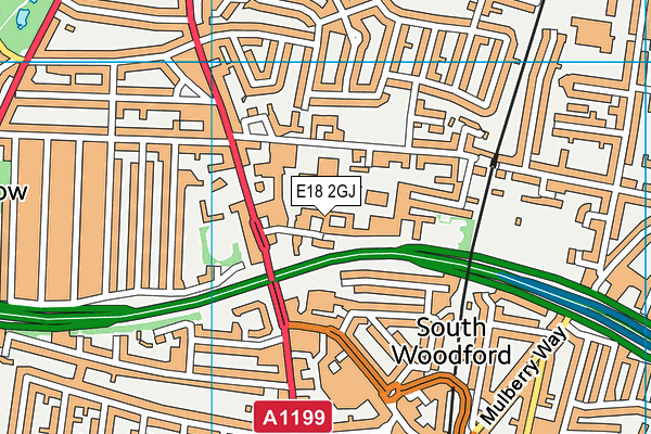 E18 2GJ map - OS VectorMap District (Ordnance Survey)