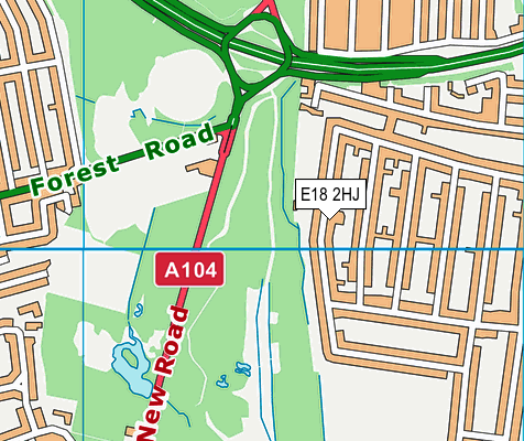 E18 2HJ map - OS VectorMap District (Ordnance Survey)