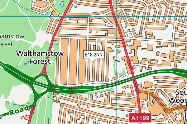 E18 2NN map - OS VectorMap District (Ordnance Survey)