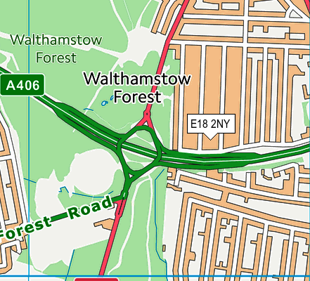 E18 2NY map - OS VectorMap District (Ordnance Survey)