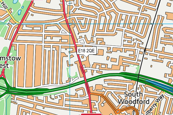 E18 2QE map - OS VectorMap District (Ordnance Survey)