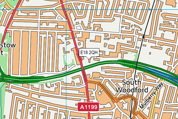 E18 2QH map - OS VectorMap District (Ordnance Survey)