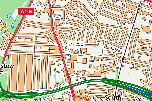 E18 2QQ map - OS VectorMap District (Ordnance Survey)