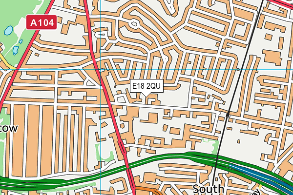 E18 2QU map - OS VectorMap District (Ordnance Survey)