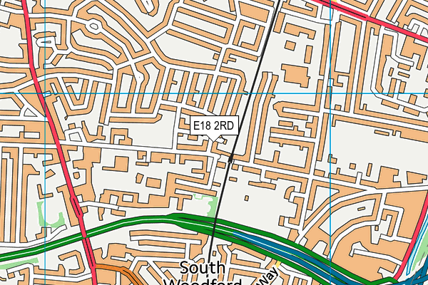 E18 2RD map - OS VectorMap District (Ordnance Survey)