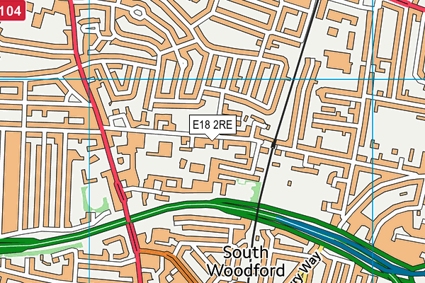 E18 2RE map - OS VectorMap District (Ordnance Survey)