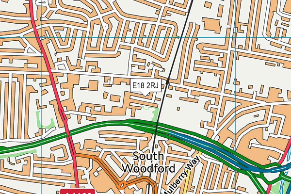 E18 2RJ map - OS VectorMap District (Ordnance Survey)