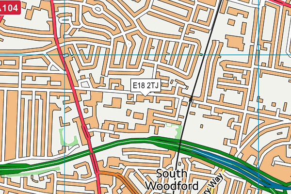E18 2TJ map - OS VectorMap District (Ordnance Survey)