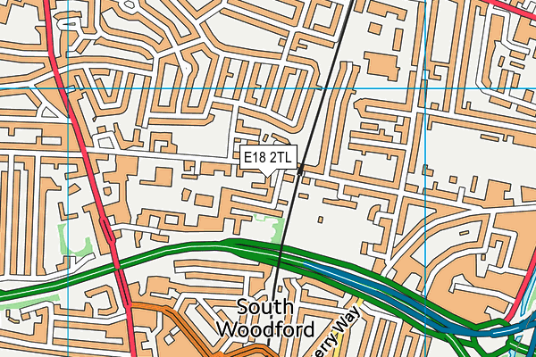 E18 2TL map - OS VectorMap District (Ordnance Survey)