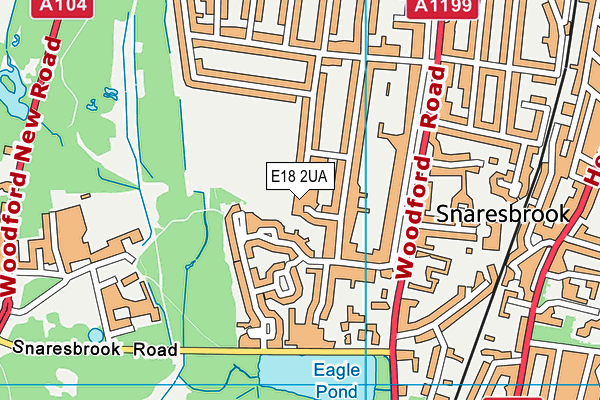 E18 2UA map - OS VectorMap District (Ordnance Survey)