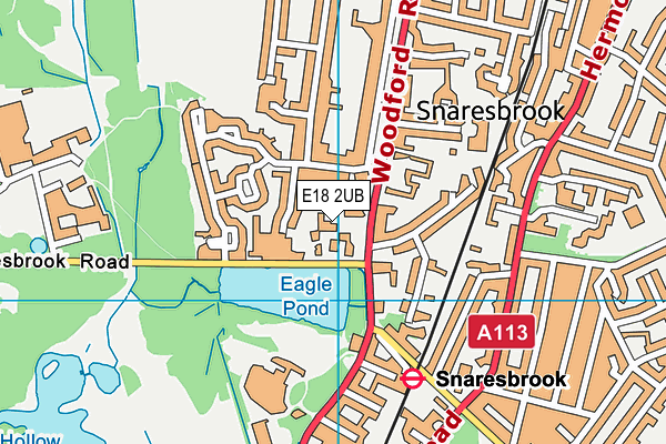 E18 2UB map - OS VectorMap District (Ordnance Survey)