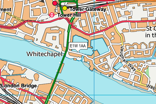 E1W 1AA map - OS VectorMap District (Ordnance Survey)