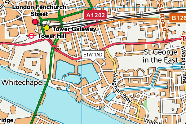 E1W 1AD map - OS VectorMap District (Ordnance Survey)