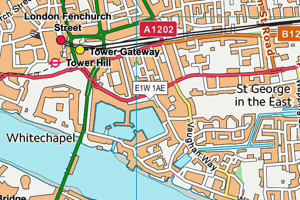 E1W 1AE map - OS VectorMap District (Ordnance Survey)