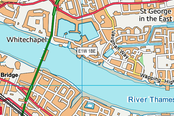 E1W 1BE map - OS VectorMap District (Ordnance Survey)