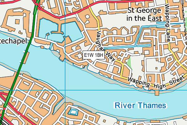 E1W 1BH map - OS VectorMap District (Ordnance Survey)