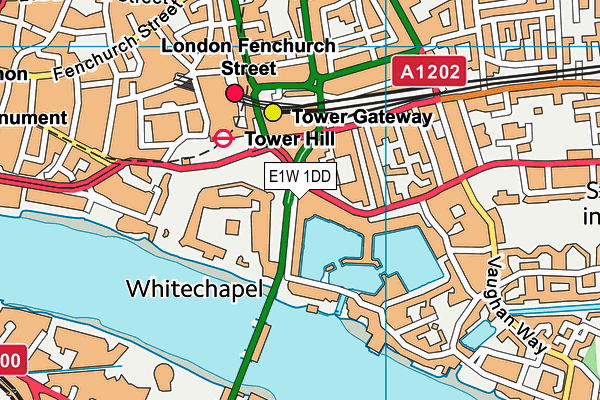 E1W 1DD map - OS VectorMap District (Ordnance Survey)