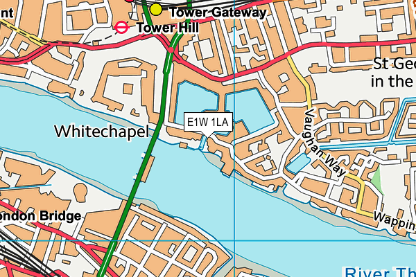 E1W 1LA map - OS VectorMap District (Ordnance Survey)