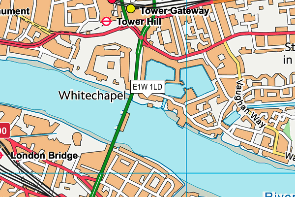 E1W 1LD map - OS VectorMap District (Ordnance Survey)