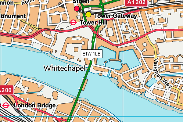 E1W 1LE map - OS VectorMap District (Ordnance Survey)