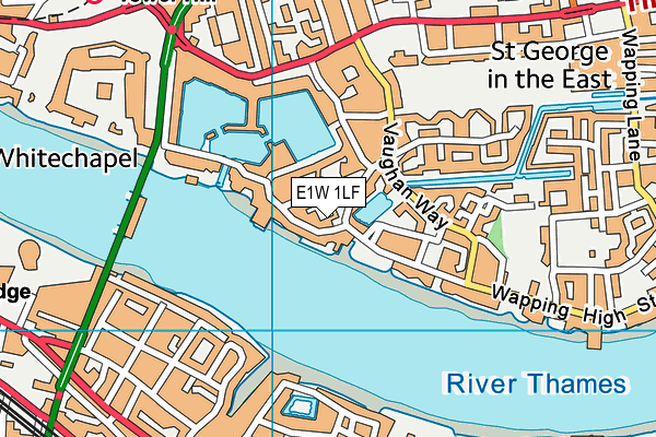 E1W 1LF map - OS VectorMap District (Ordnance Survey)