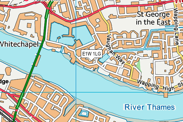 E1W 1LG map - OS VectorMap District (Ordnance Survey)